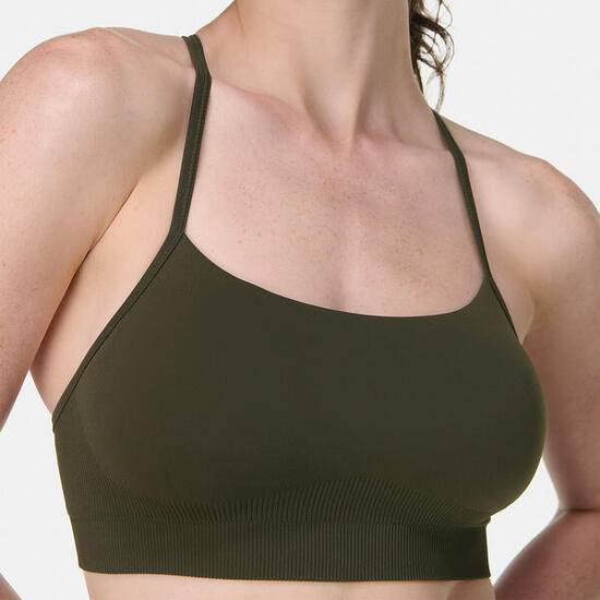 SWEATY BETTY Spirit Restored Yoga Bra Sportbeha OLIJFGROEN XL