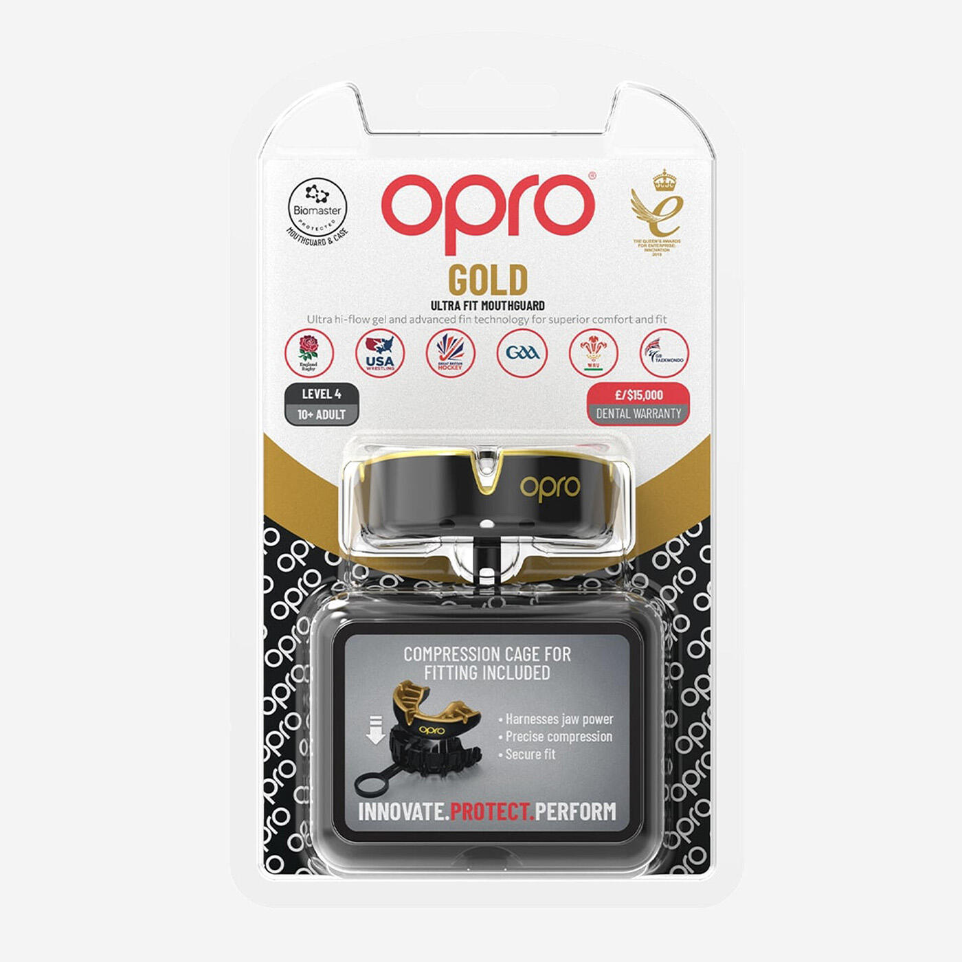 Protège-dents Opro Gold Gen 5 Adulte Noir et or 2/7