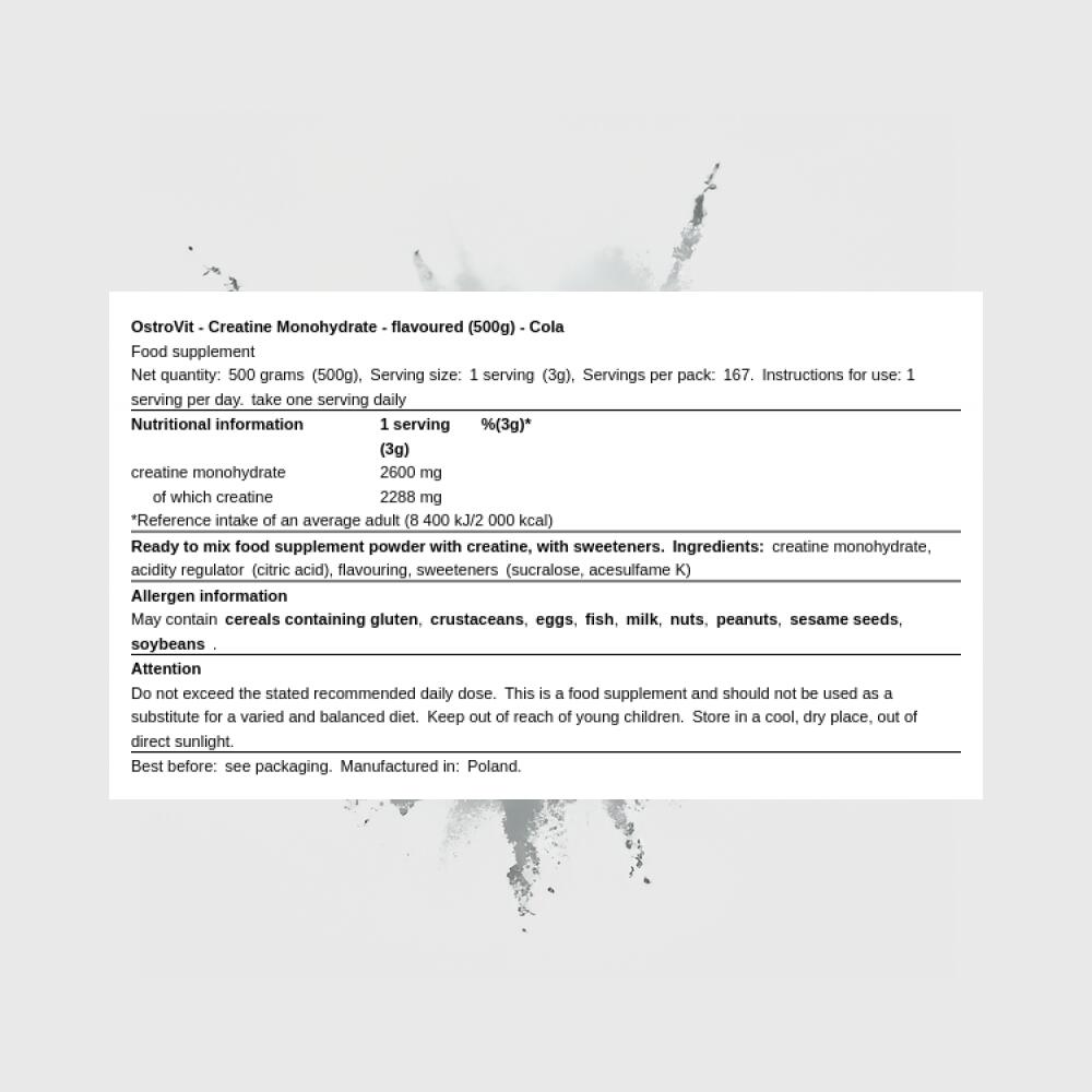 OstroVit Creatine Monohydrate - flavoured (500g) Cola - Creatine 3/5