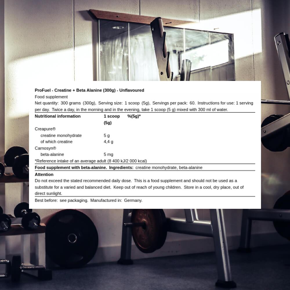 ProFuel Creatine + Beta Alanine (300g) Unflavoured - Creatina 3/3