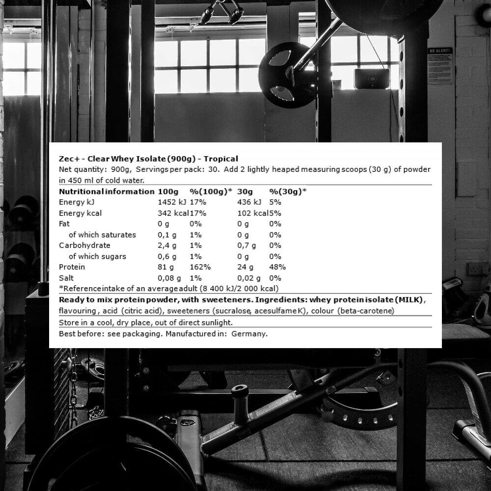 Zec+ Clear Whey Isolate (900g) Tropical - Protéines - Protéines claires 3/3