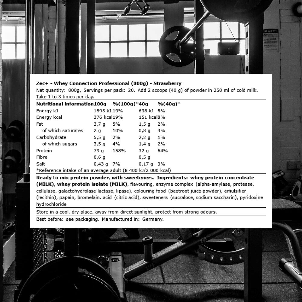 ZEC+ WHEY CONNECTION PROFESSIONAL 800g Erdbeere 3/3