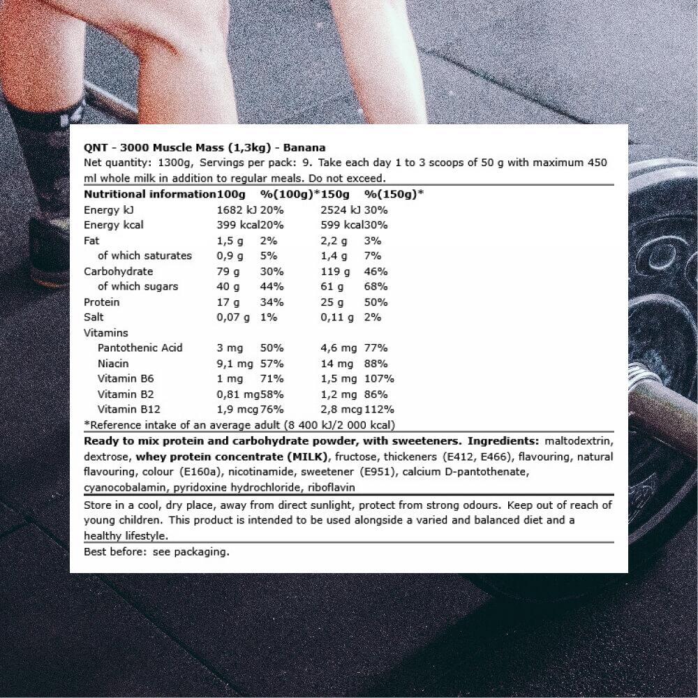 3000 Muscle Mass - Banane - 1,3 kg 3/5