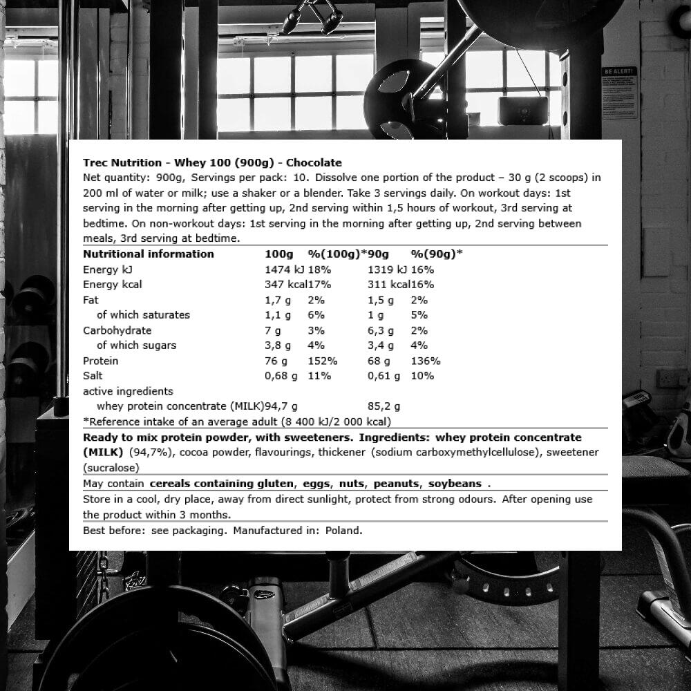Trec Nutrition Whey 100 (900g) Chocolate - Proteine 3/3
