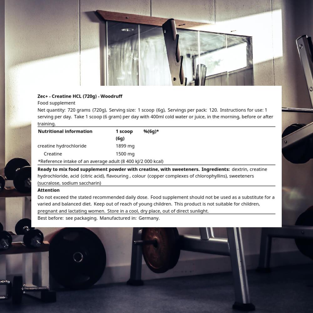Zec+ Creatine HCL (720g) Woodruff - Creatina - Creatina HCL 3/3