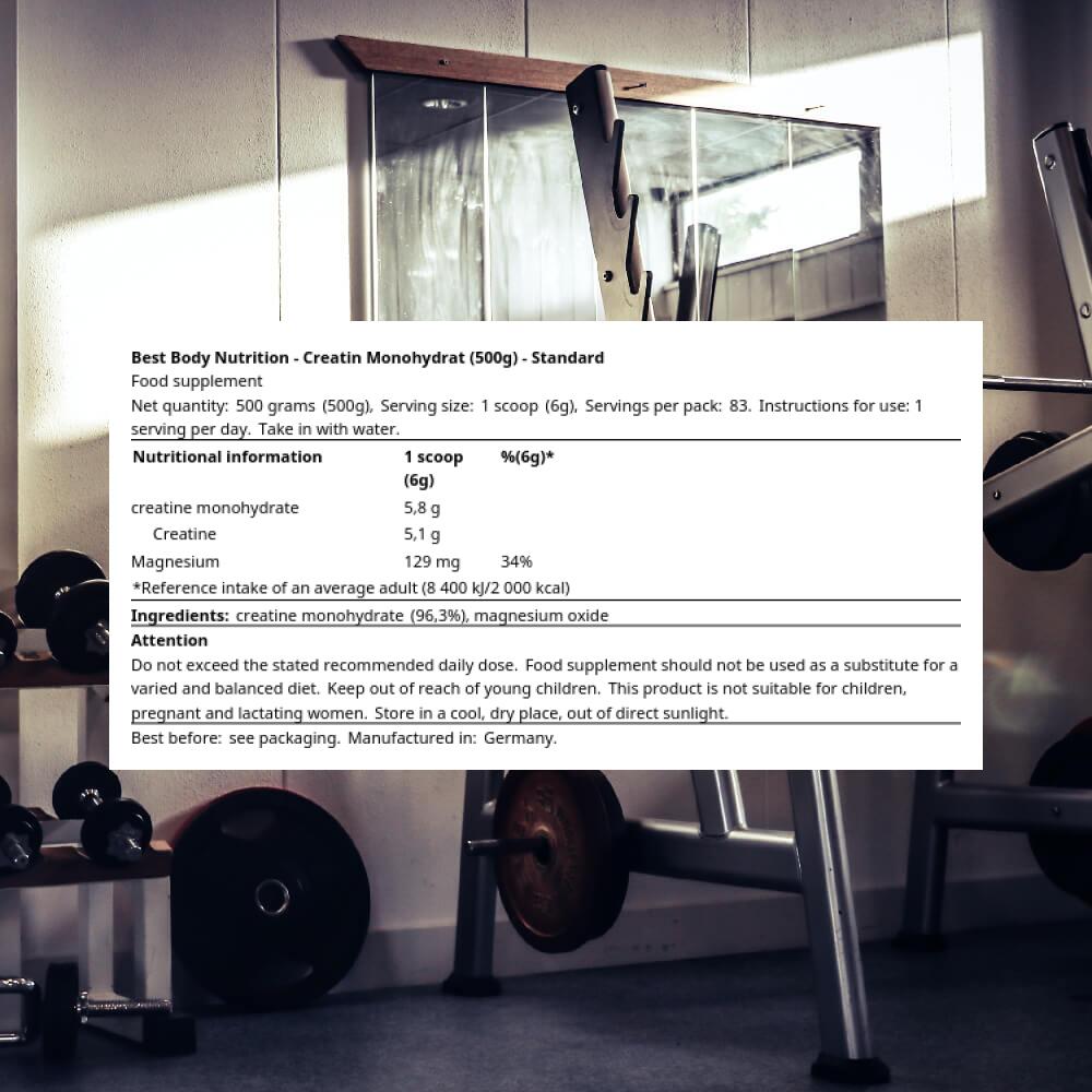 Best Body Nutrition Creatin Monohydrat (500g) Standard - Créatine 3/3