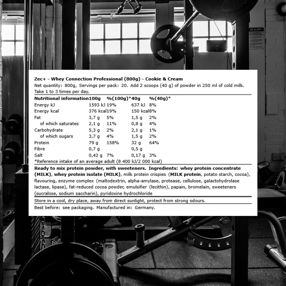 Zec+ Whey Connection Professional (800g) Cookie & Cream - Protéines 3/3