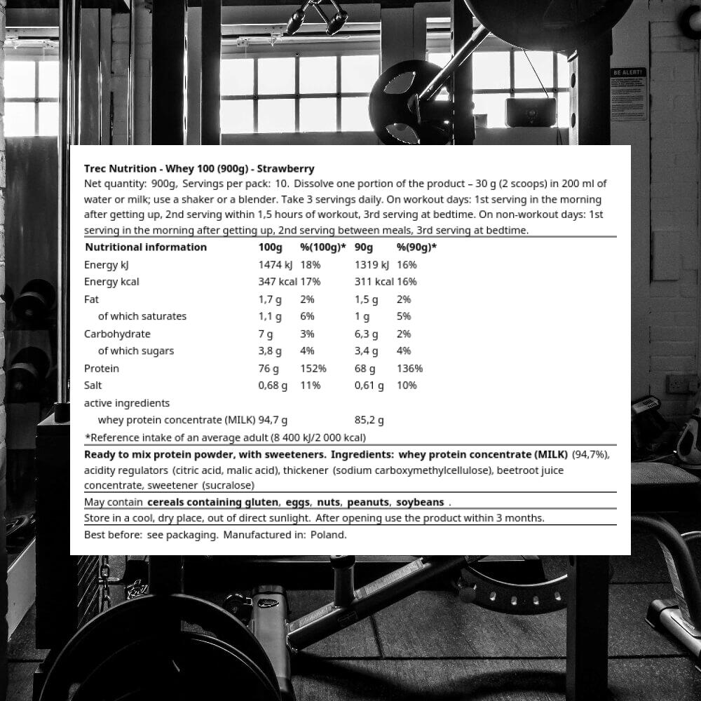 Trec Nutrition Whey 100 (900g) Strawberry - Protéines 3/3