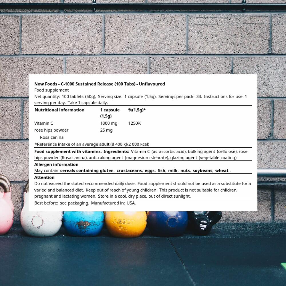 Now Foods C-1000 Sustained Release (100 Tabs) Unflavoured 3/3