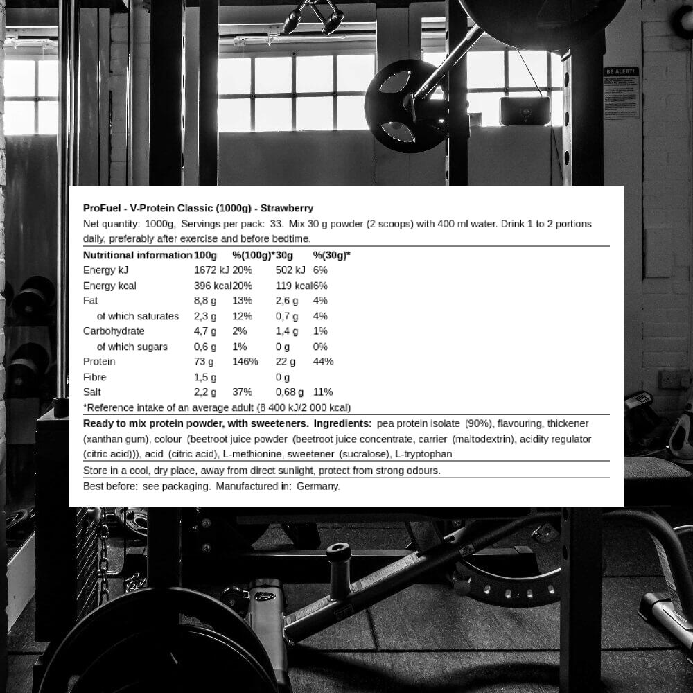 ProFuel V-Protein Classic (1000g) Strawberry - Protéines 3/3