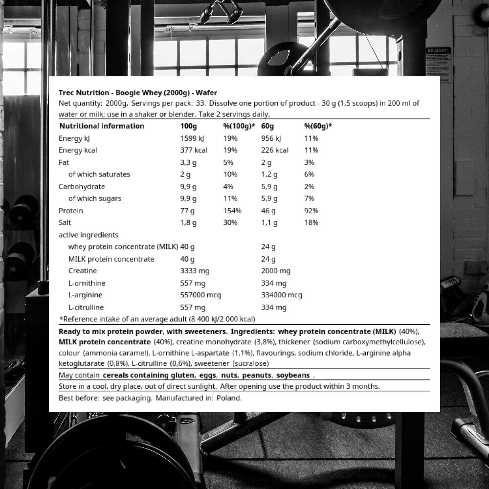 Trec Nutrition Boogie Whey (2000g) Wafer - Protéines - Mélange de protéines 3/3