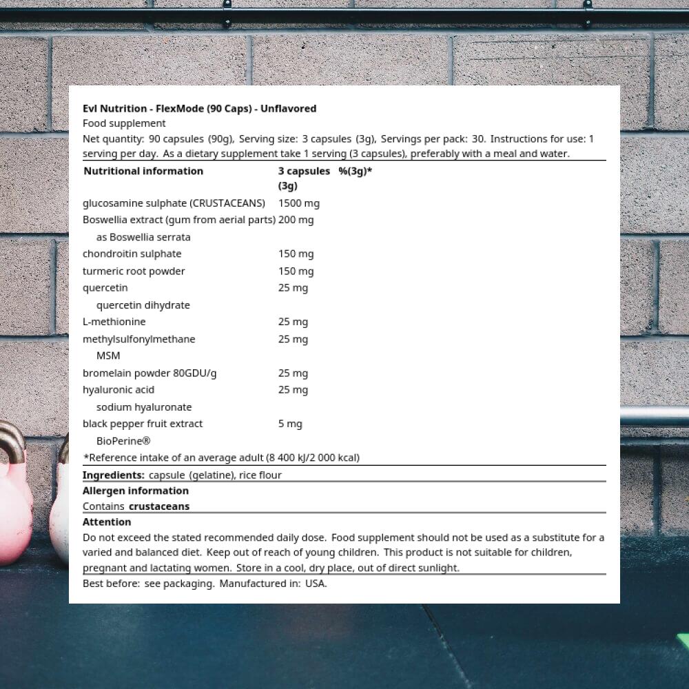 EVL Nutrition FlexMode (90 Caps) Unflavored - Vitamines, minéraux et santé 3/3