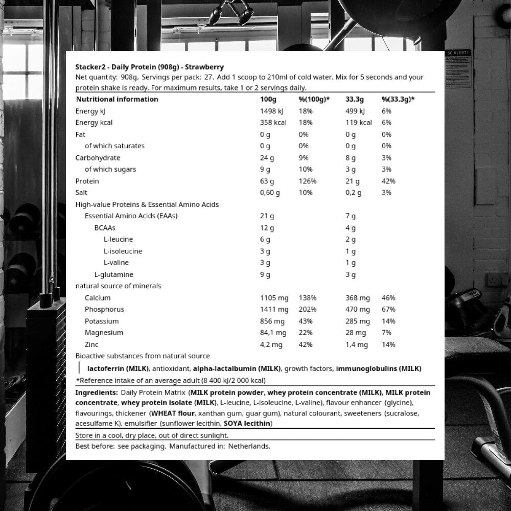 Stacker2 Daily Protein (908g) Strawberry - Proteine - Miscela di proteine 3/3
