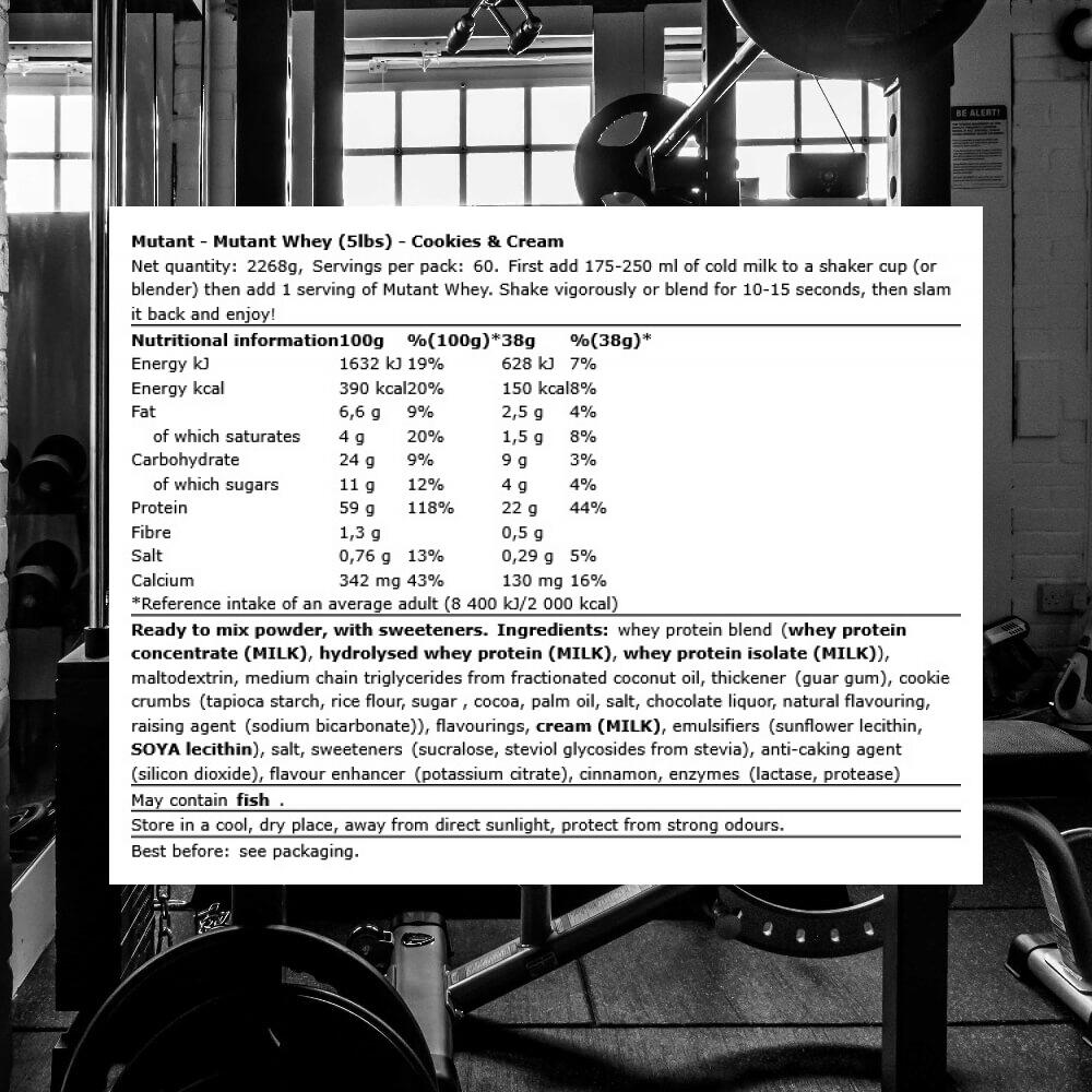 Mutant Mutant Whey (5lbs) Cookies & Cream - Protéines 3/4