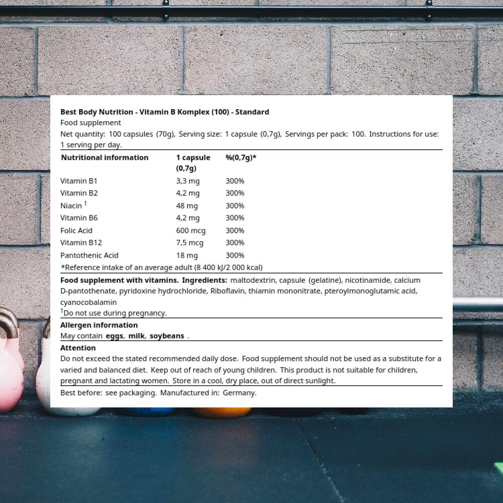 Best Body Nutrition Vitamin B Komplex (100) Standard 3/4