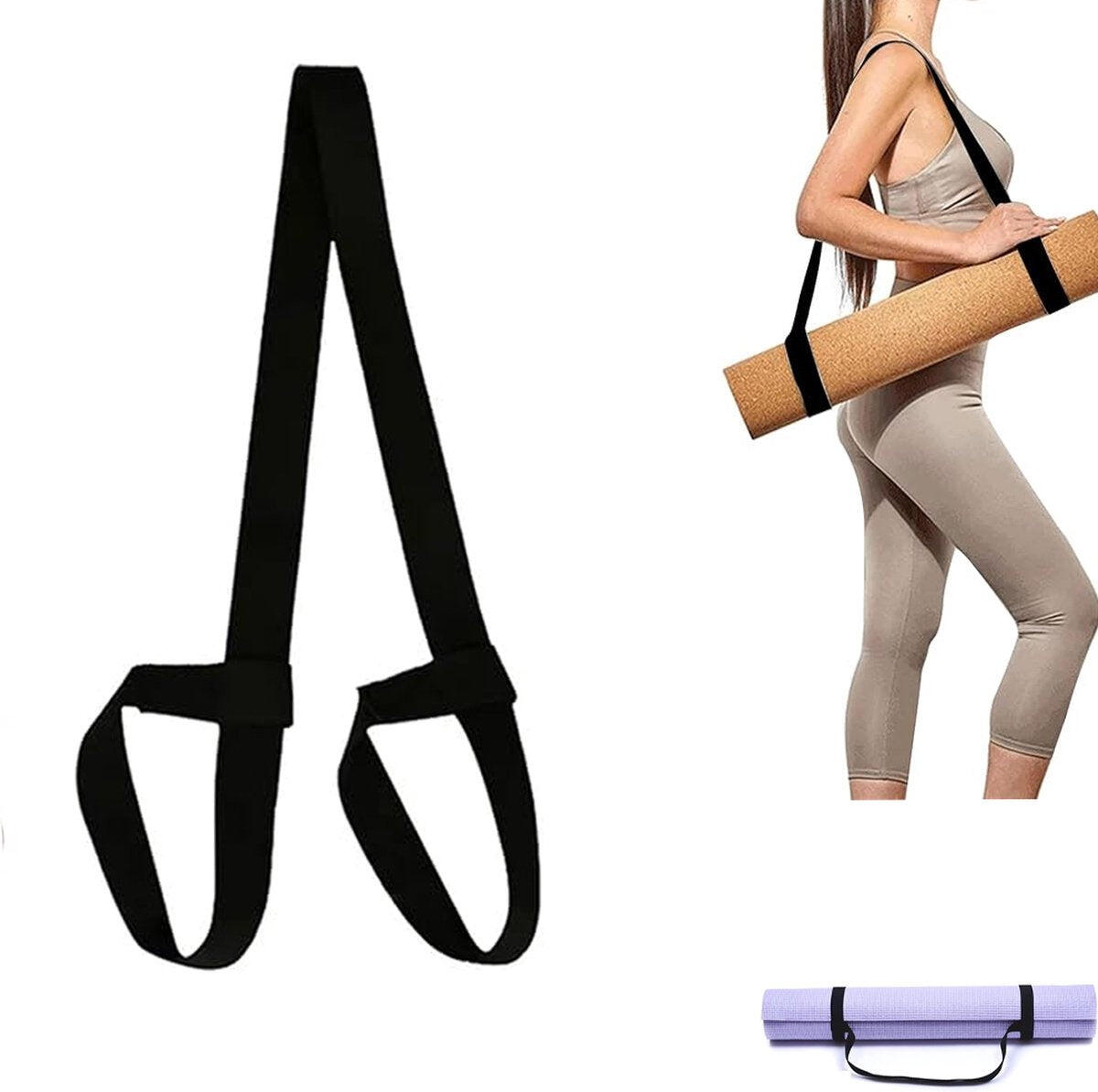 Carrying Strap For Yoga Mat - Black