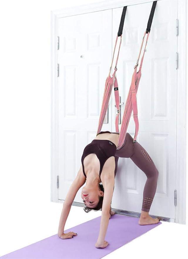 Door-Hanging Yoga Hammock for Backbend & Stretching (Pink)