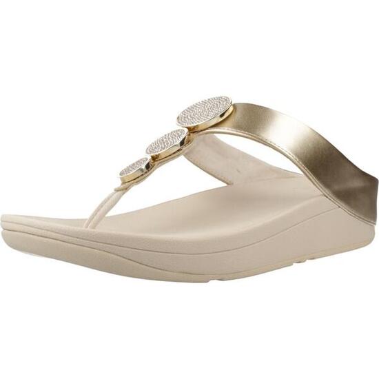 FITFLOP FitFlop Halo Bead-Circle Metallic Toe-Post Sandals PLATINO 36
