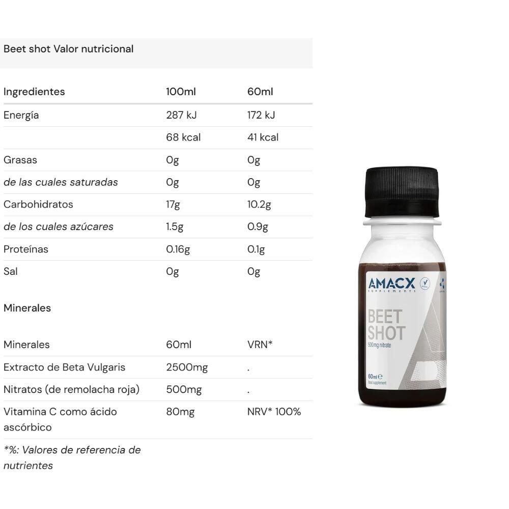 Beet shot bebida de beterraba 60 ml AMACX 2/3