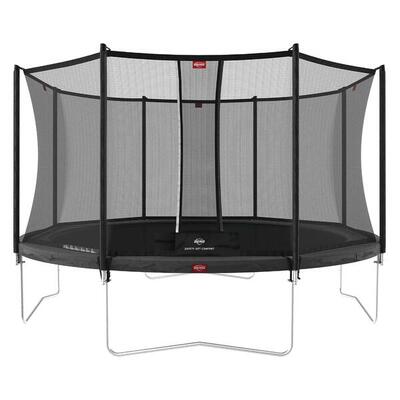Trampoline favorit inground 430 + veiligheidsnet comfort grijs