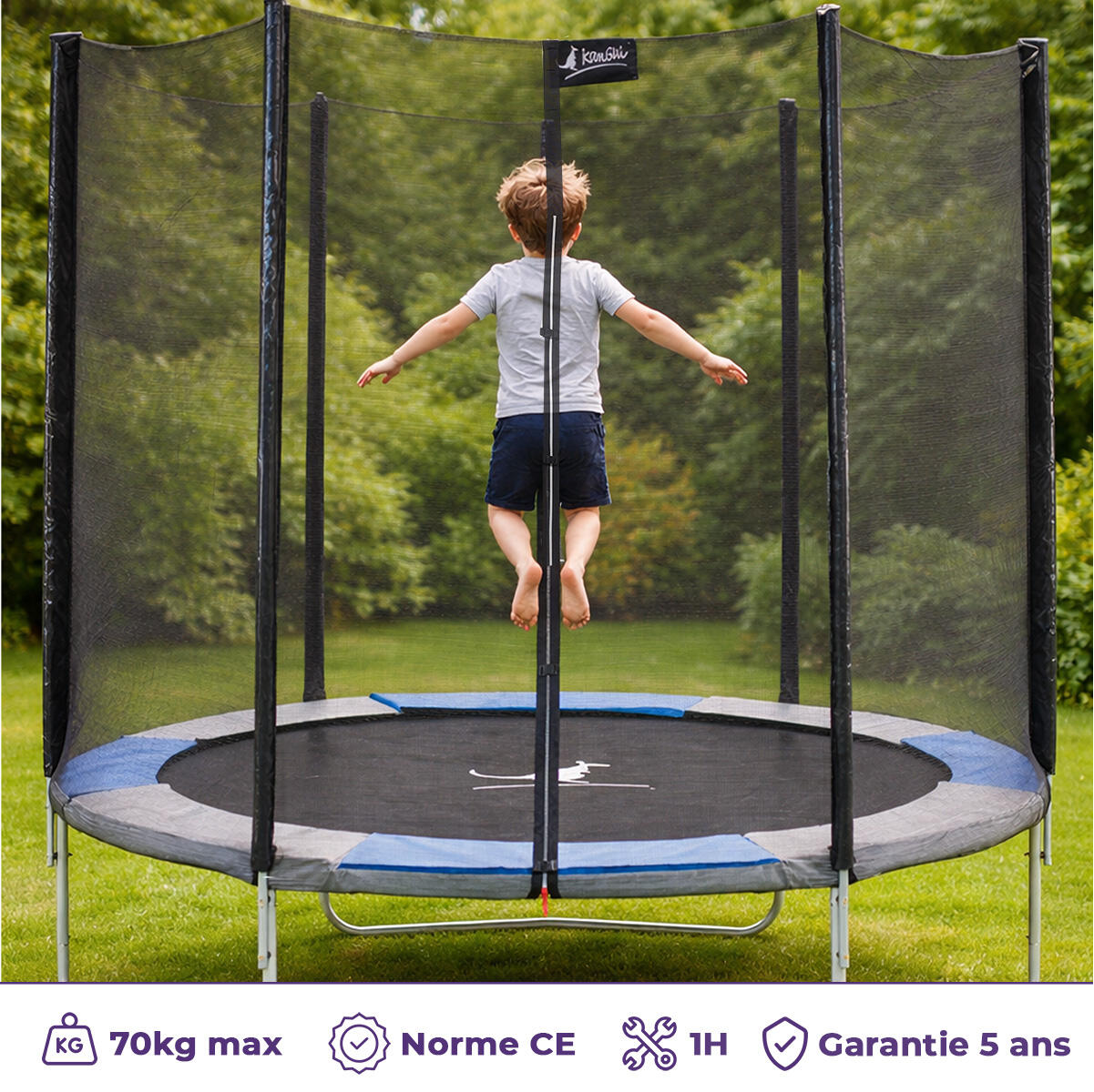Rete di protezione con cinghie per tappeto elastico rotondo 300