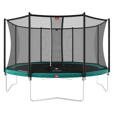 Trampoline favorit inground 430 + veiligheidsnet comfort grijs