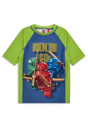 Koszulka Kąpielowa krótki rękaw Chłopięca LEGO Ninjago Aiko307 Limonkowa