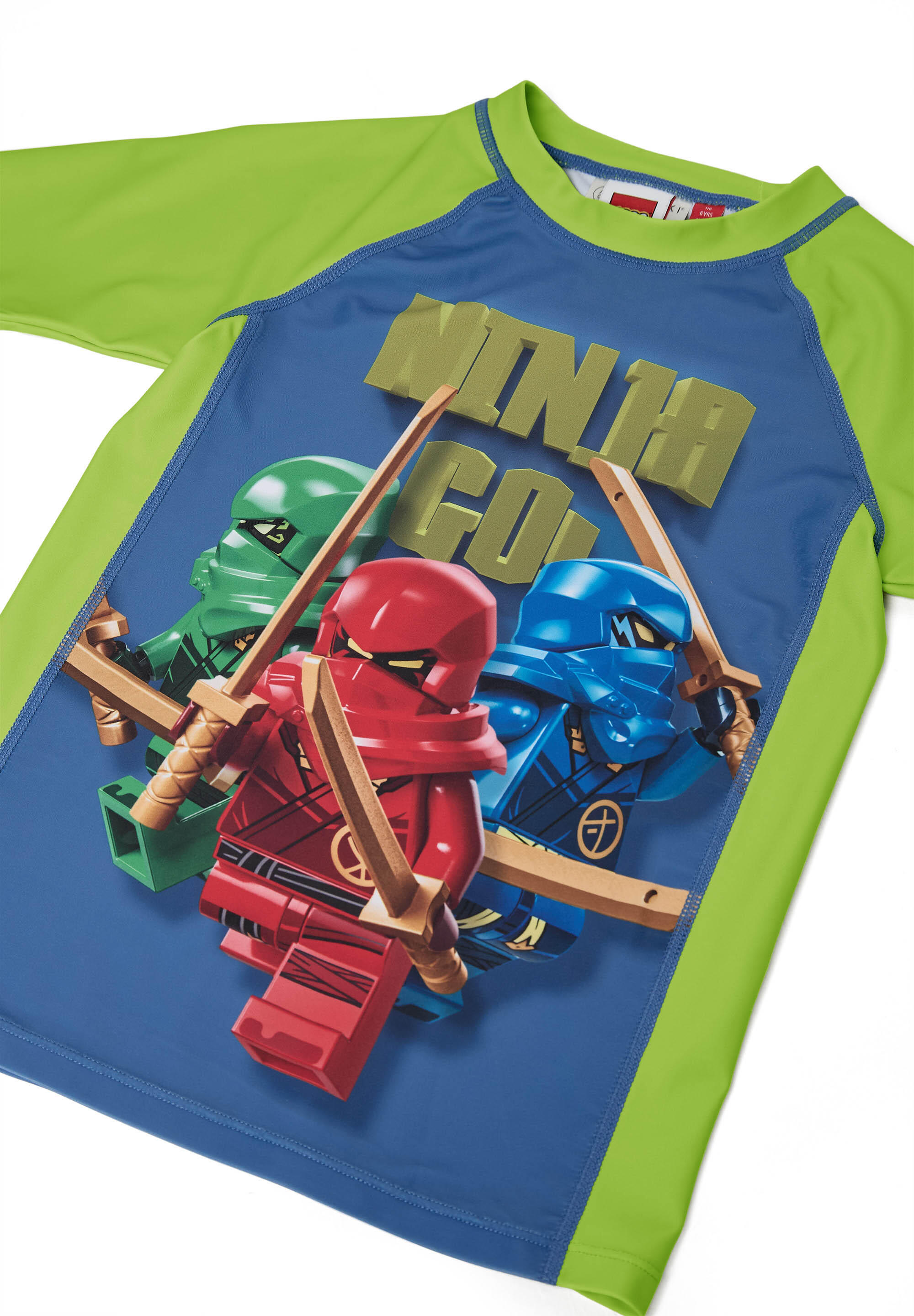 Koszulka Kąpielowa krótki rękaw Chłopięca LEGO Ninjago Aiko307 Limonkowa 3/4