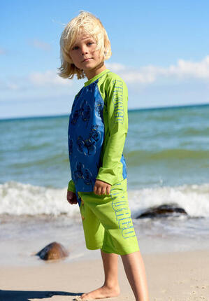 Spodenki Kąpielowe Chłopięce LEGO Ninjago Aiko308 Limonkowe