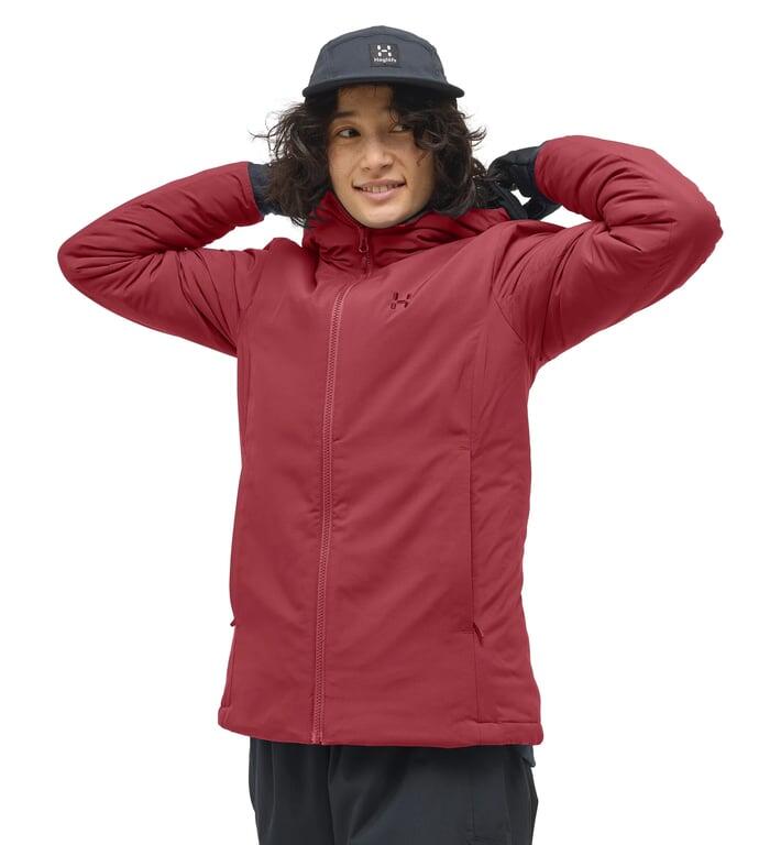HAGLOFS Kurtka ocieplana damska Mimic Alert Hood Women carmine red-S 4/7