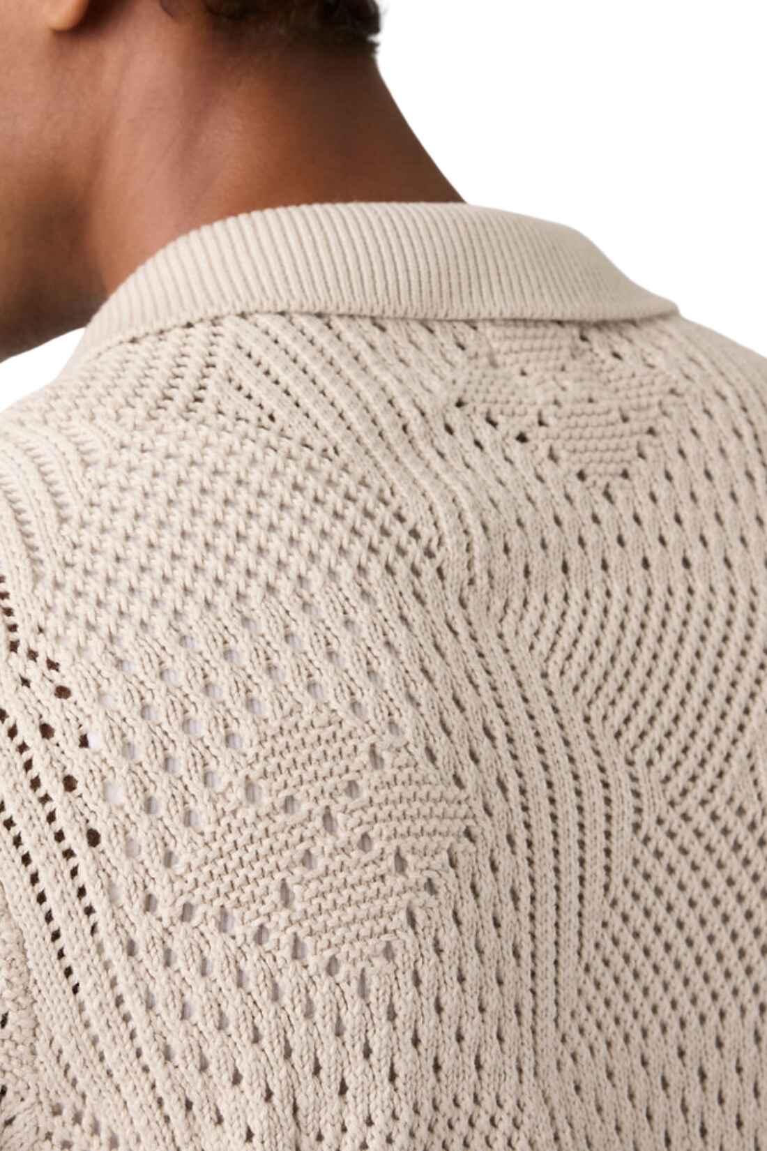 Camicia uomo in maglia uncinetto pointelle 2/4