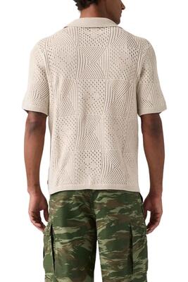Overhemd - sportswear - heren - korte mouw - pointelle, regular fit - khaki
