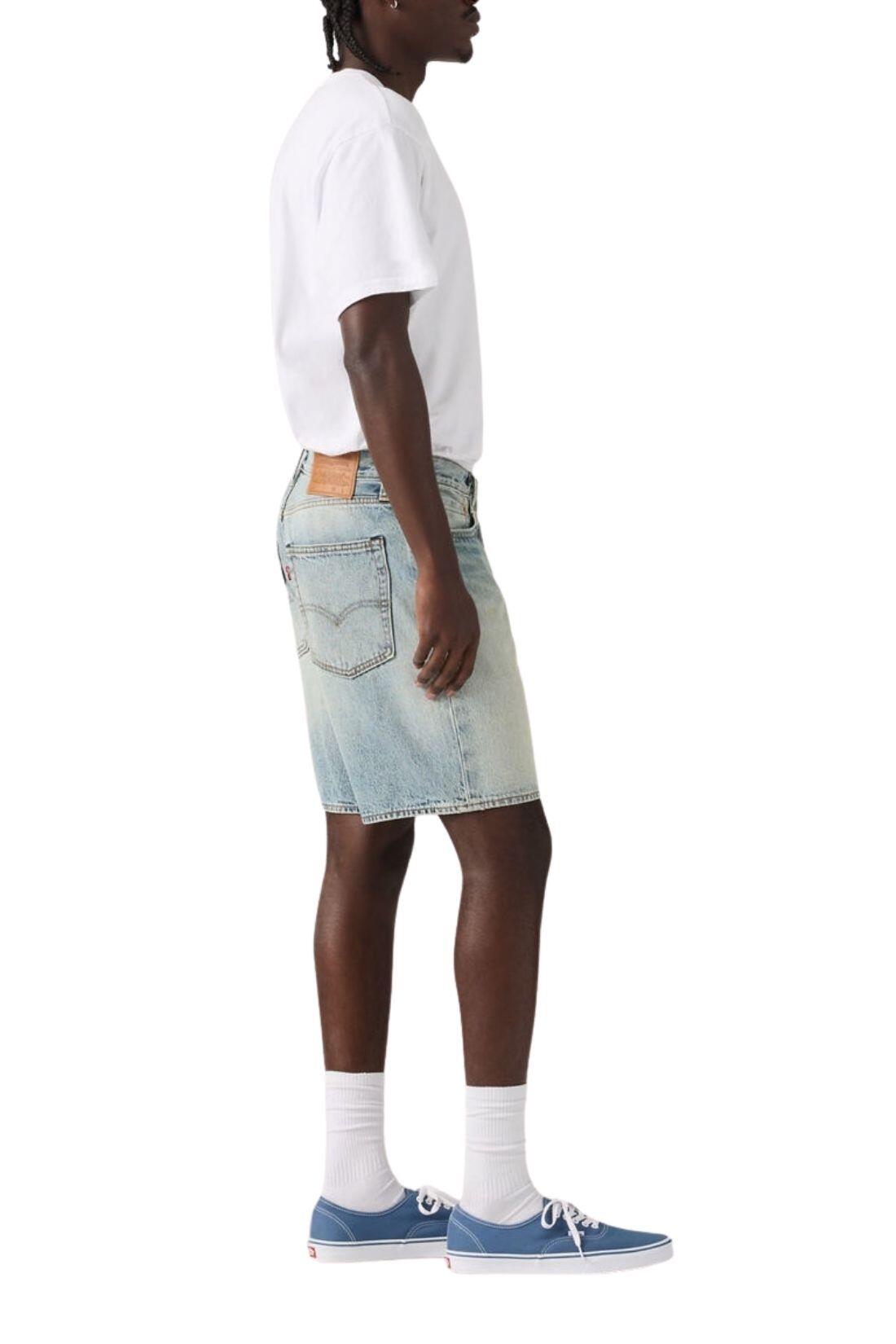 Bermudas - Casual - Homme - Coupe relaxed, 100% coton, style bermuda - Bleu. 4/4