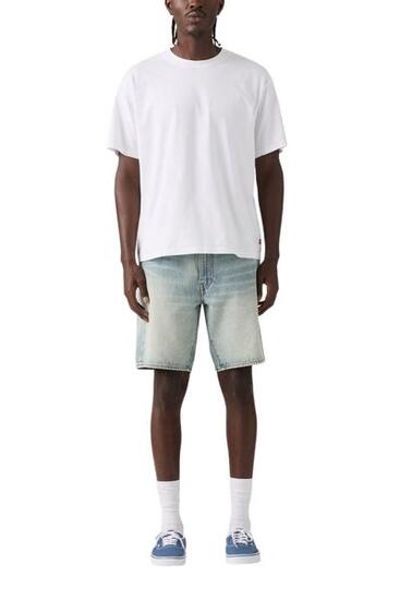 Bermudas - Casual - Homme - Coupe relaxed, 100% coton, style bermuda - Bleu.