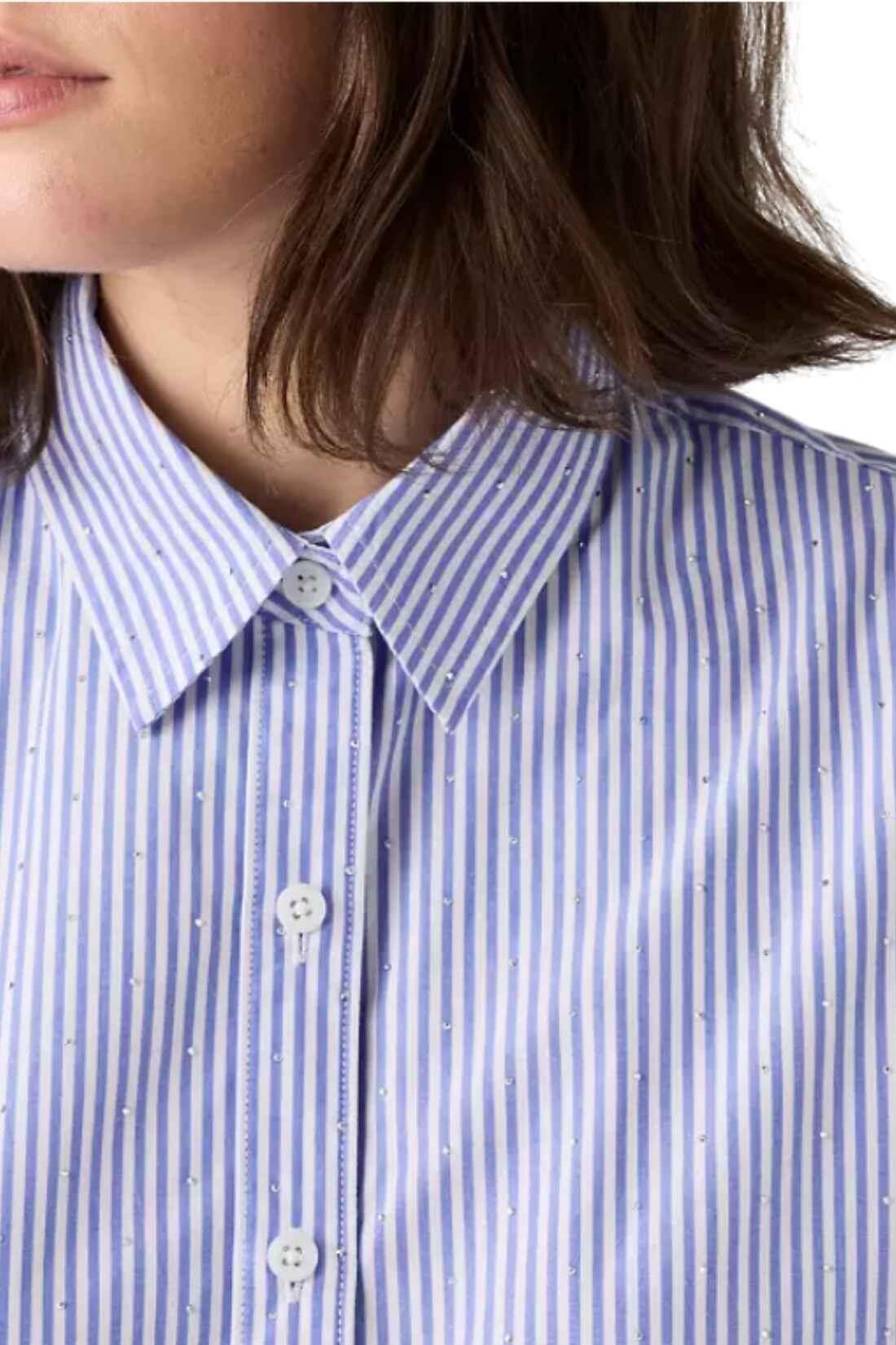 Camicia donna Harlie crop con brillantini 4/5
