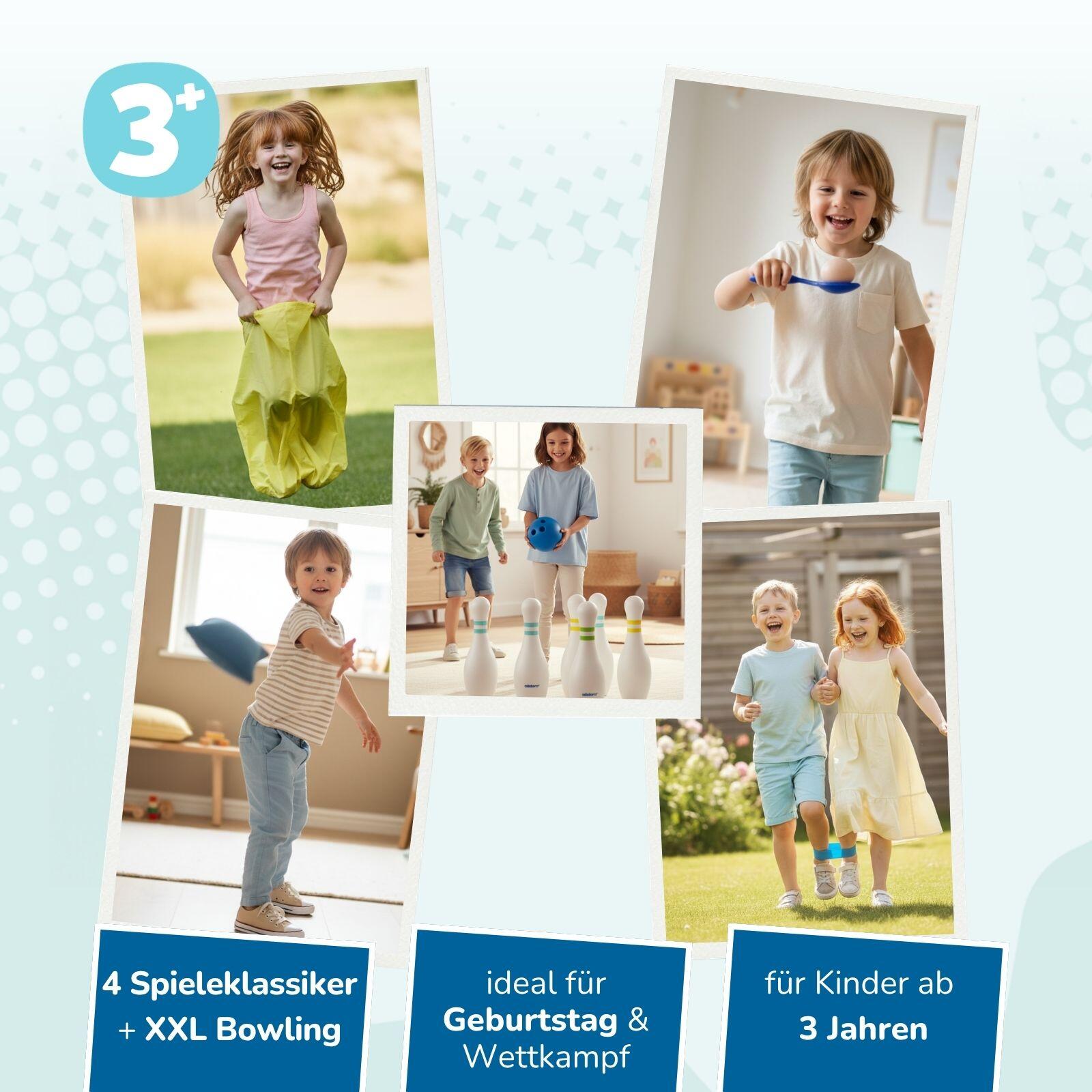 XXL Bowling & Bewegungsspiele für Kinder, ideal für Geburtstag draußen & drinnen 2/7
