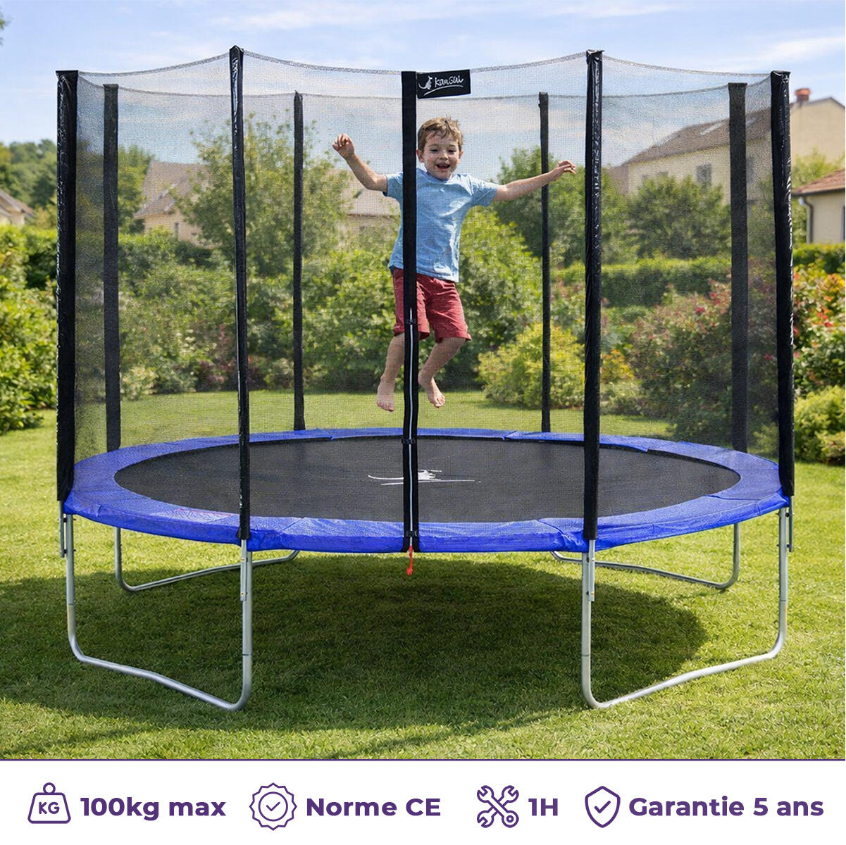 Trampoline Ø 366 cm avec échelle bâche ancrage – Garantie 5 ans 2/6