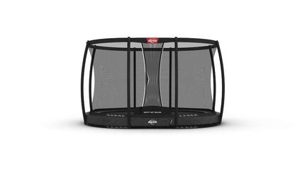 Trampoline Grand Champion InGround 350 + Filet Séc. Deluxe Gris