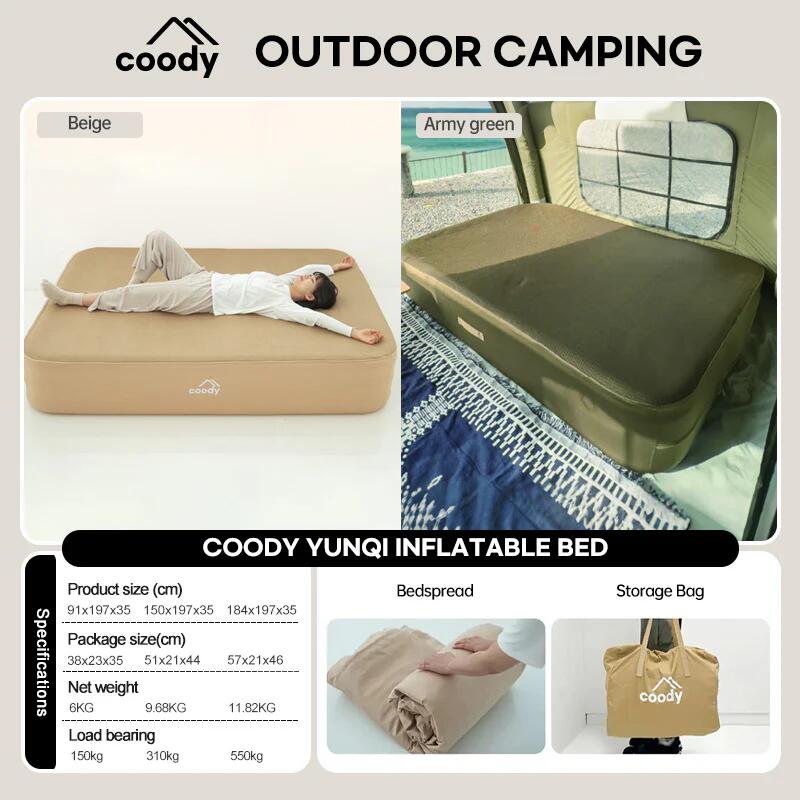 Cama insuflável Coody Block Tripla Verde-oliva 7/7