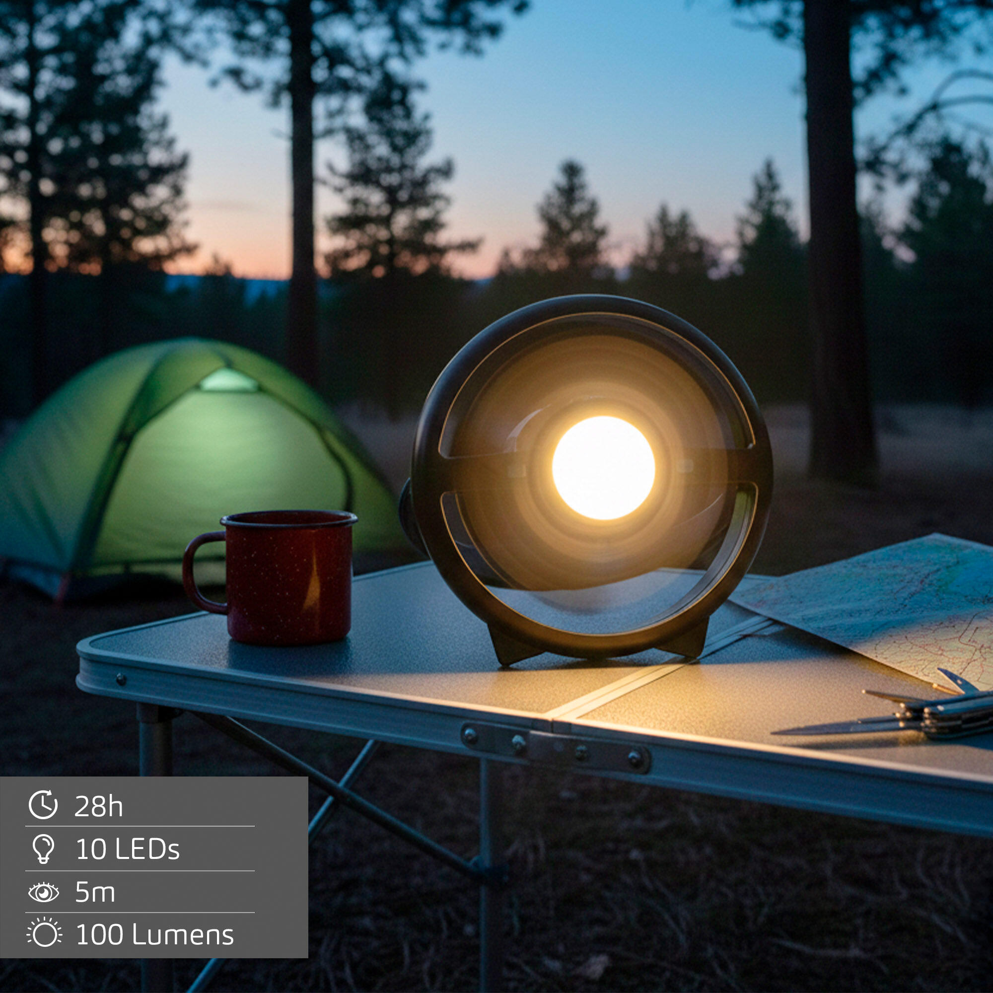 Lampe LED 3 en 1 avec ventilateur, batterie externe et câble USB 5/7