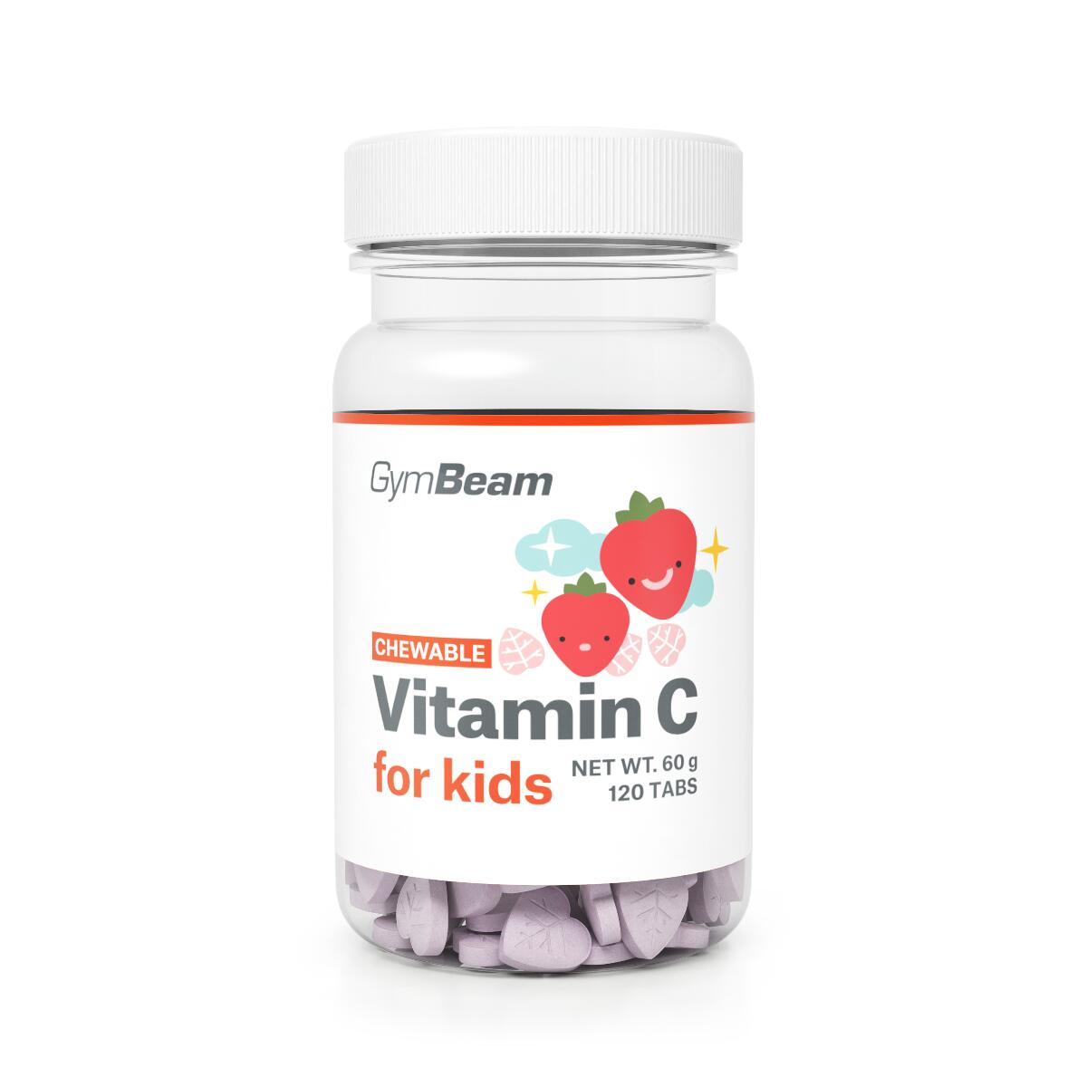 GYMBEAM Vitamín C tablety na cucání se zinkem jahoda