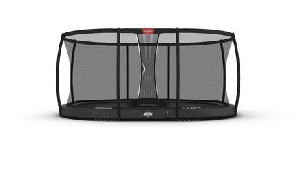 Trampoline Grand Champion InGround 470 + Filet Séc. Deluxe Gris