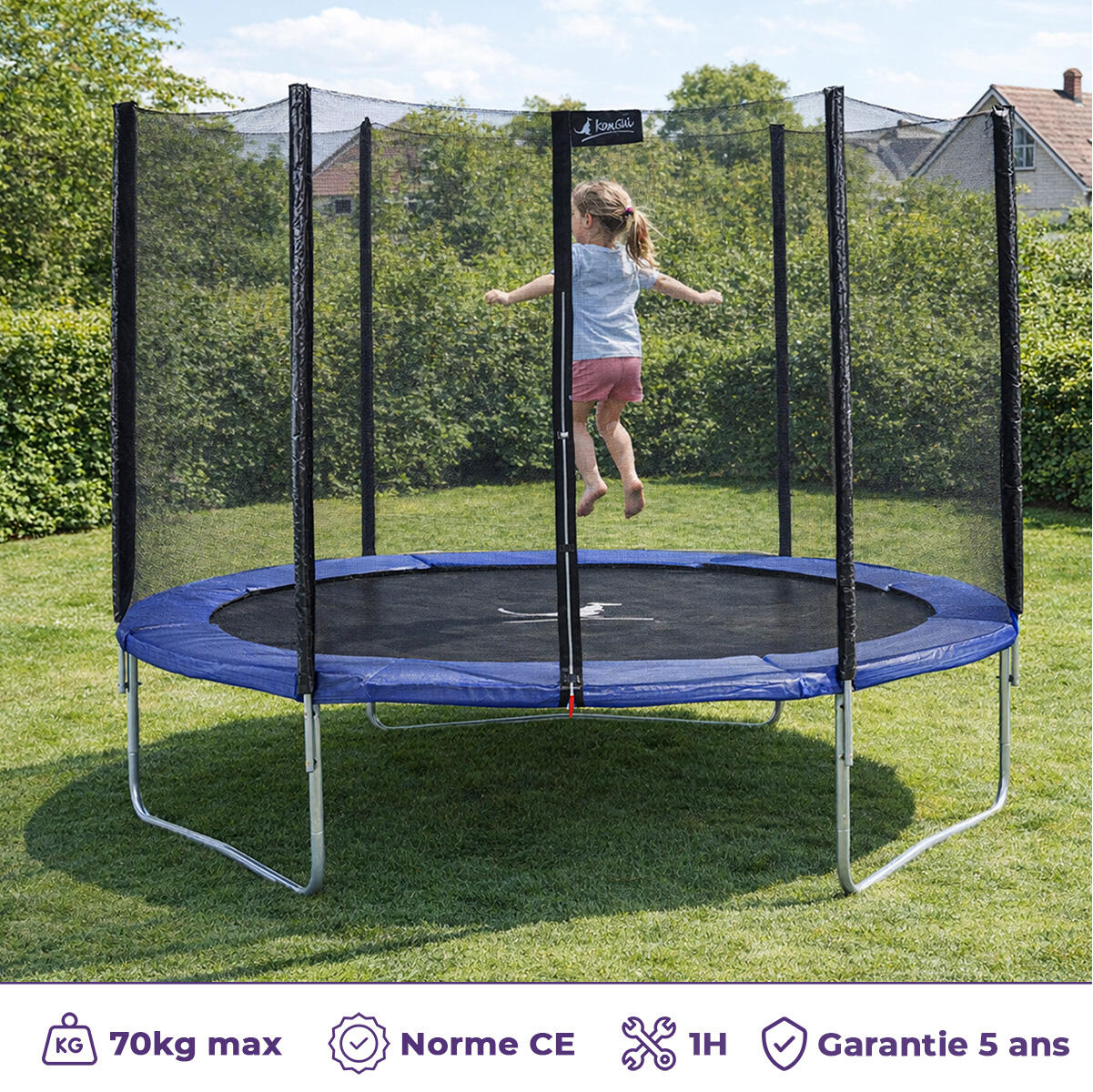 Trampoline Ø 250 cm avec filet sécurité jardin extérieur – Garantie 5 ans 2/6