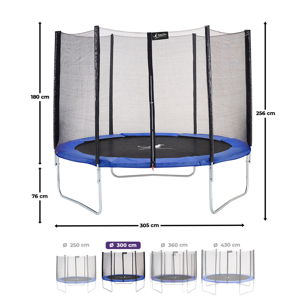 Trampoline Ø 305 cm avec filet sécurité jardin extérieur – Garantie 5 ans 3/6