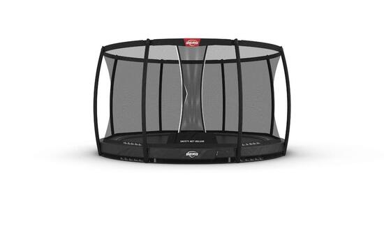 Trampoline Elite InGround 380 + Filet Séc. Deluxe Gris