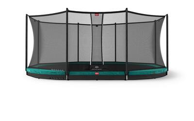 Trampoline 520x350, grand favorit inground 520 groen