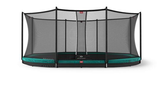 Trampoline Grand Favorit InGround 520 + Filet Séc. Comfort Vert