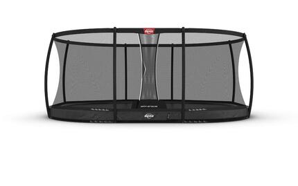 Trampoline Grand Elite InGround 520 + Filet Séc. Deluxe Gris