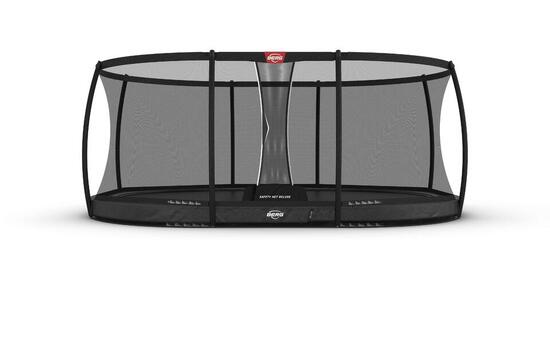 Trampoline Grand Elite InGround 520 + Filet Séc. Deluxe Gris