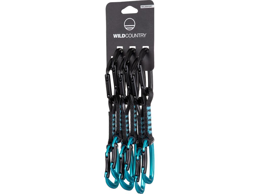 Set de carabiniere Wildsport Quickdraw 6x12cm negru/turcoaz